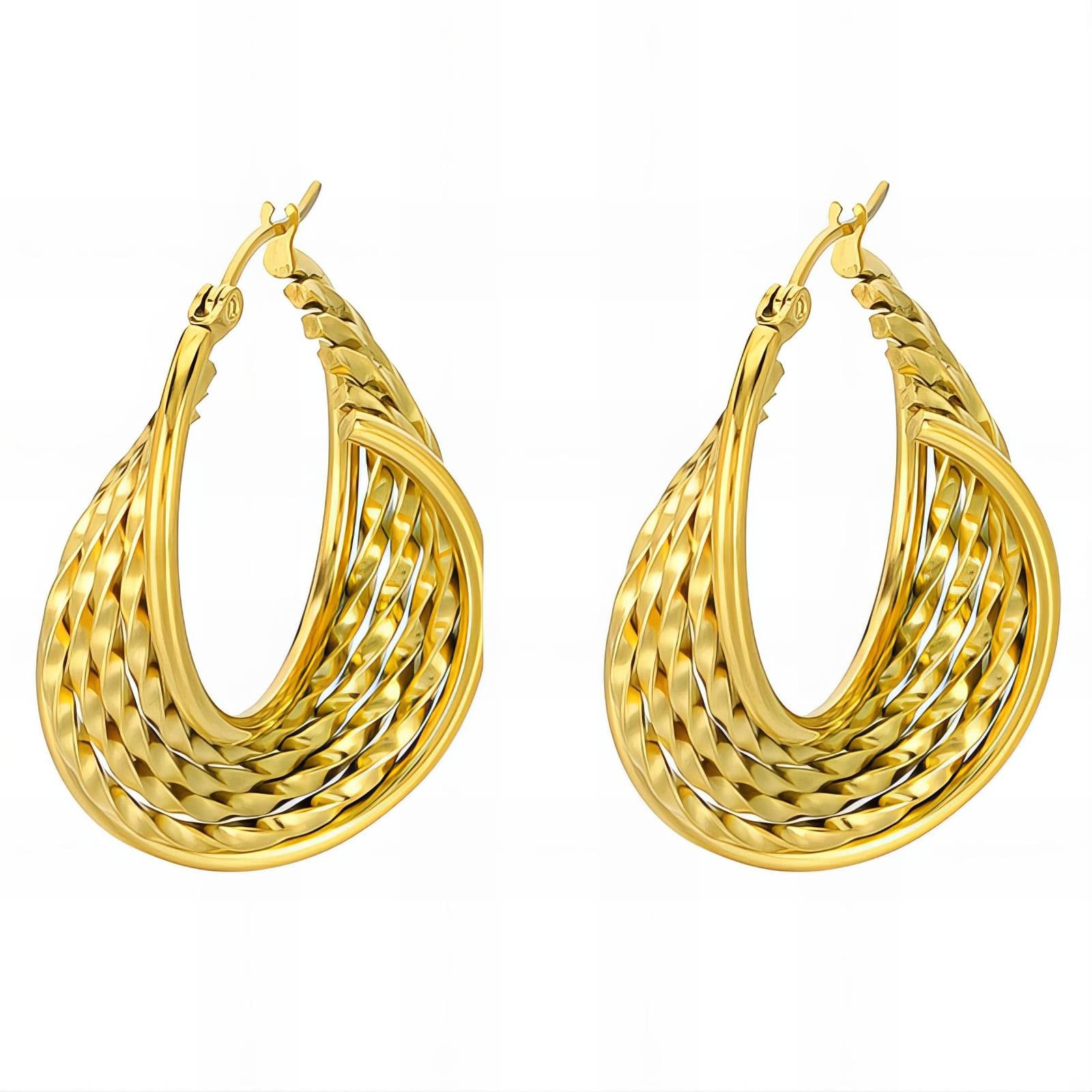 Golden Vortex Hoops