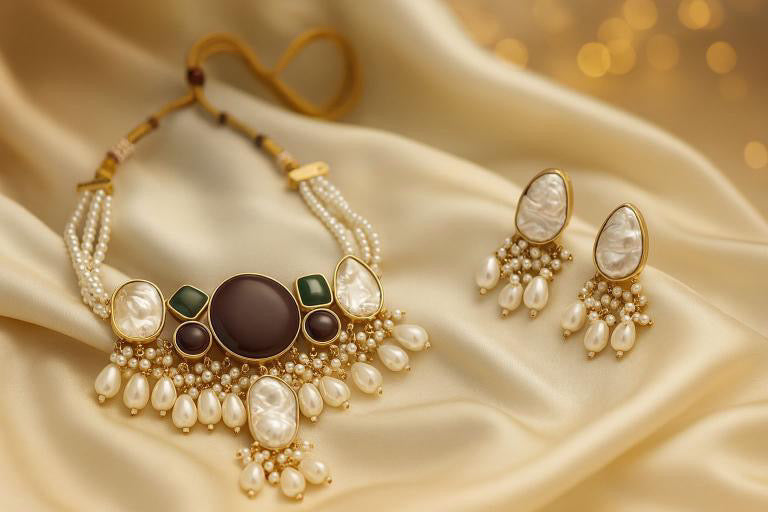 Baroque Pearl Maroon Choker