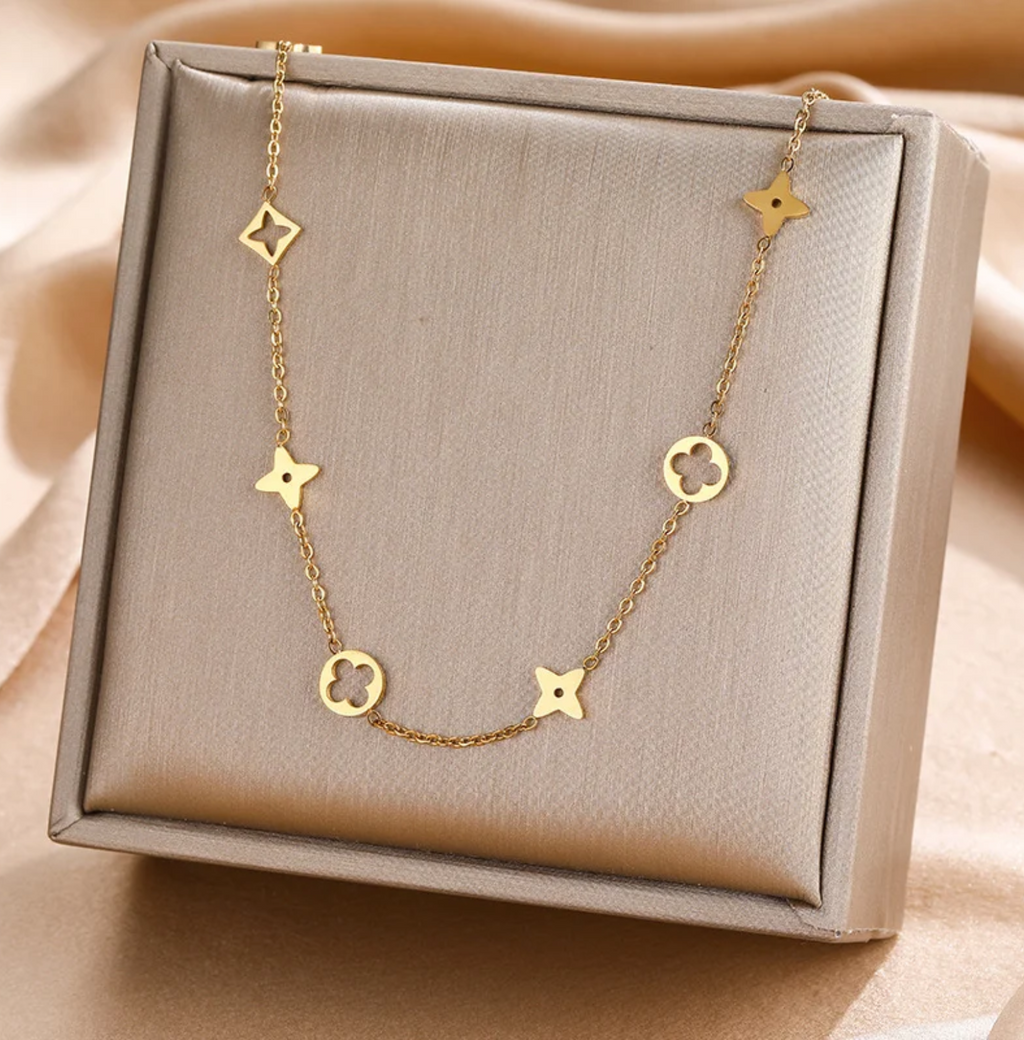 Luxe Cutout Necklace-Bracelet Set
