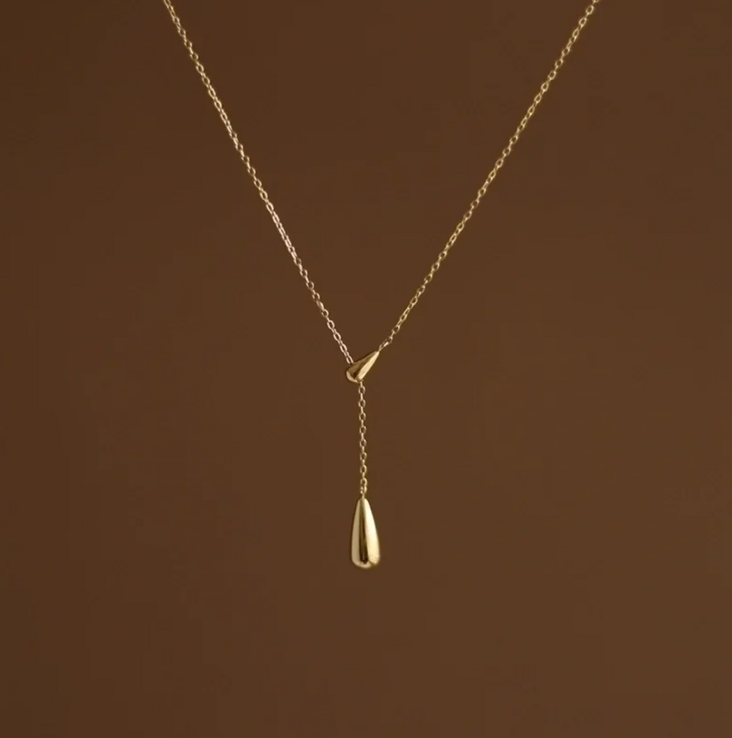 Rain Drop Lariat Necklace