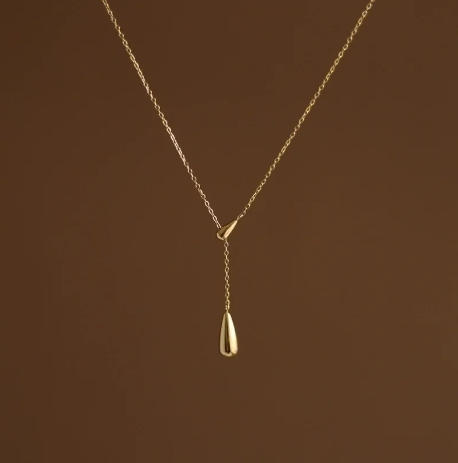 Rain Drop Lariat Necklace