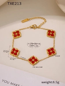 Scarlet Bloom Stud-Bracelet Set