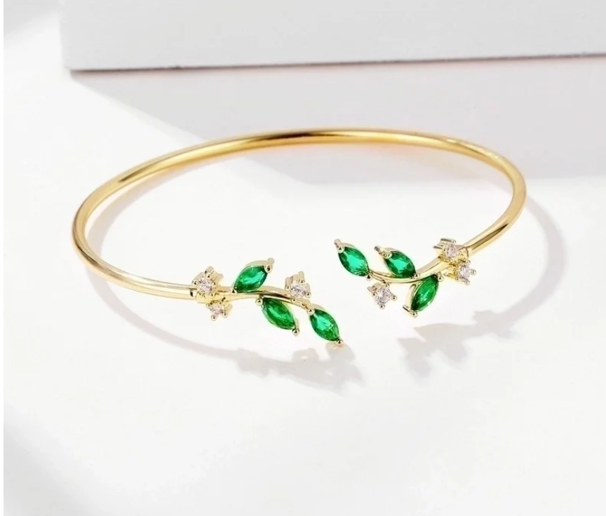 Marquise Golden Green Cuff