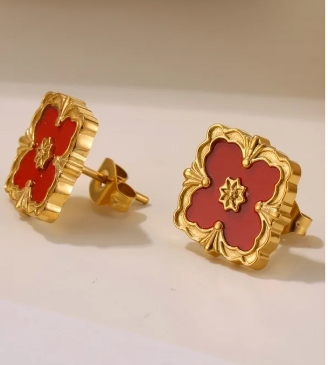 Scarlet Bloom Earrings
