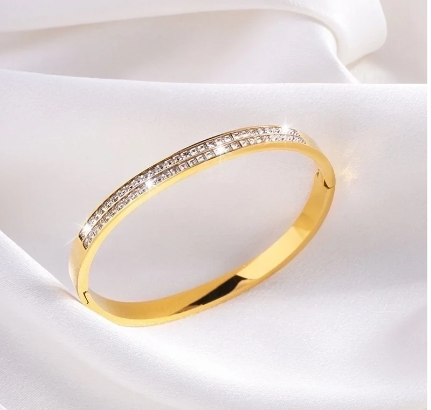 Minimalist Rhinestone Bangle