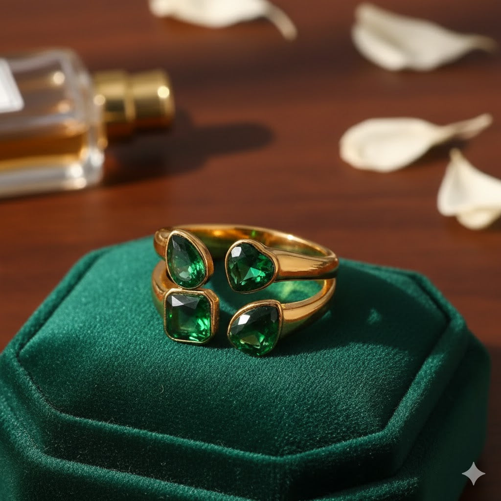 Emerald Quad Ring